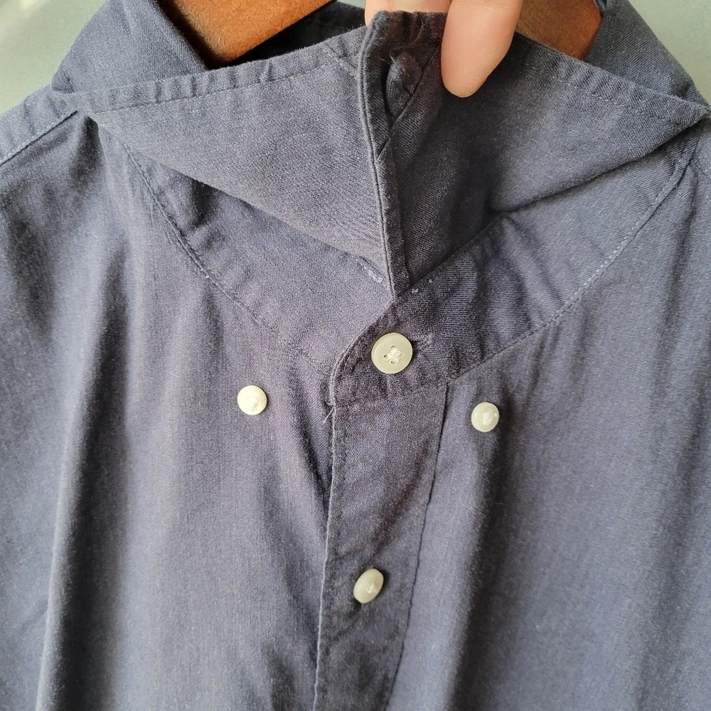 J. Crew Performance Stretch Twill Button Down Men's Shirt True Navy Heather Med
